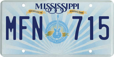 MS license plate MFN715