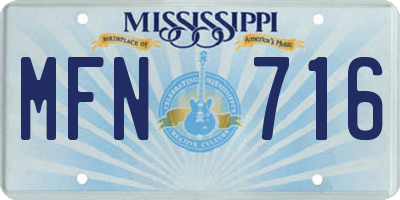 MS license plate MFN716