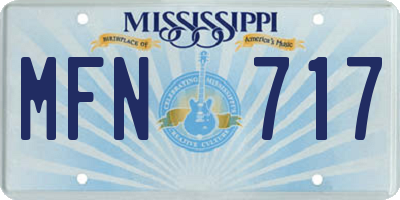 MS license plate MFN717