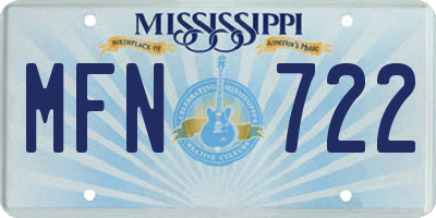 MS license plate MFN722