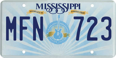 MS license plate MFN723