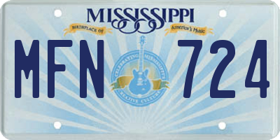 MS license plate MFN724