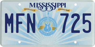 MS license plate MFN725