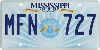 MS license plate MFN727