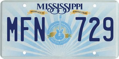 MS license plate MFN729