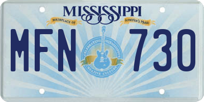 MS license plate MFN730