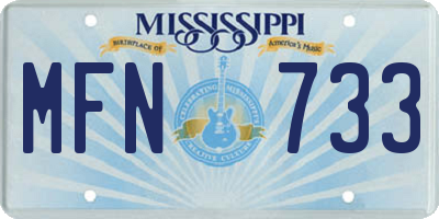 MS license plate MFN733