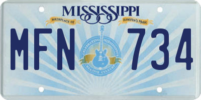 MS license plate MFN734