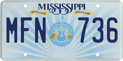 MS license plate MFN736