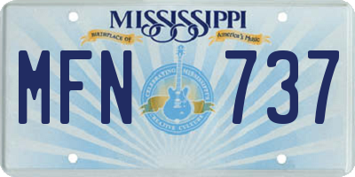 MS license plate MFN737
