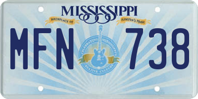 MS license plate MFN738