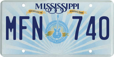 MS license plate MFN740