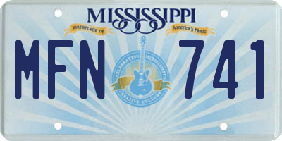 MS license plate MFN741