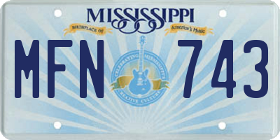 MS license plate MFN743