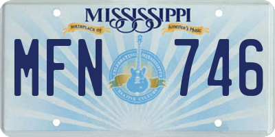 MS license plate MFN746