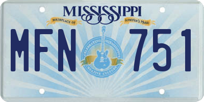 MS license plate MFN751