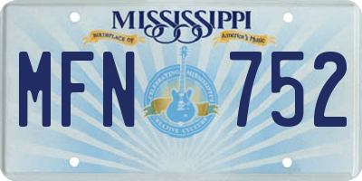 MS license plate MFN752