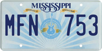 MS license plate MFN753