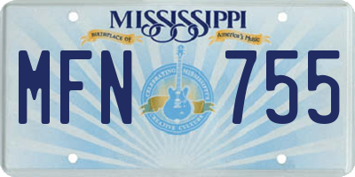 MS license plate MFN755