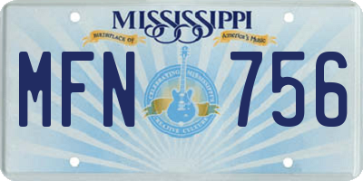 MS license plate MFN756