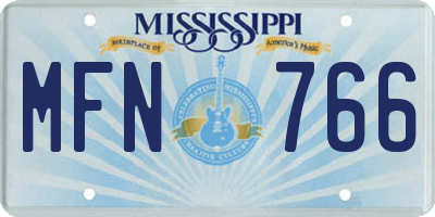 MS license plate MFN766