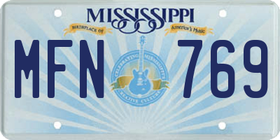 MS license plate MFN769