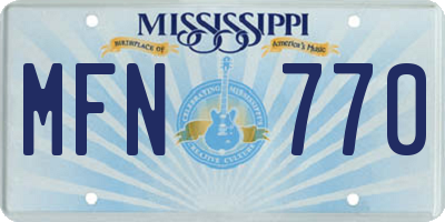 MS license plate MFN770