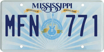 MS license plate MFN771