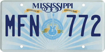 MS license plate MFN772