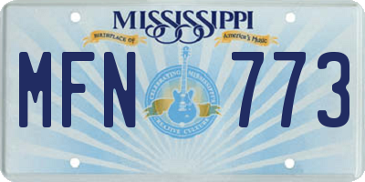 MS license plate MFN773