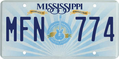 MS license plate MFN774