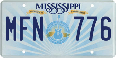 MS license plate MFN776