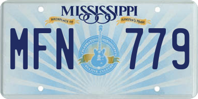 MS license plate MFN779