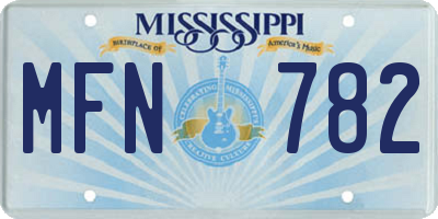 MS license plate MFN782
