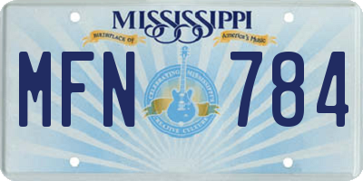 MS license plate MFN784