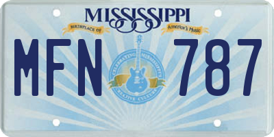 MS license plate MFN787