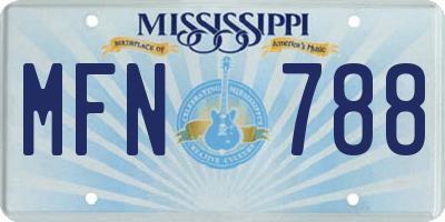 MS license plate MFN788