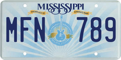 MS license plate MFN789