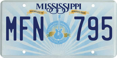 MS license plate MFN795