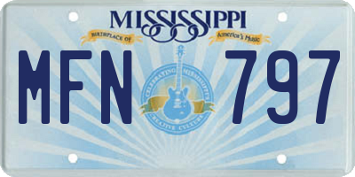 MS license plate MFN797