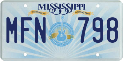 MS license plate MFN798