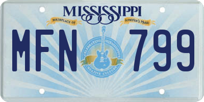 MS license plate MFN799