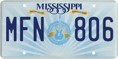 MS license plate MFN806