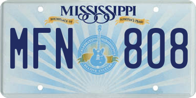 MS license plate MFN808