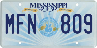 MS license plate MFN809