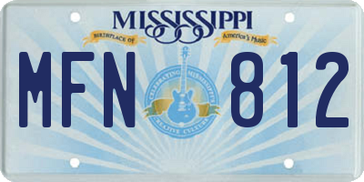 MS license plate MFN812
