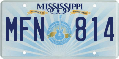 MS license plate MFN814