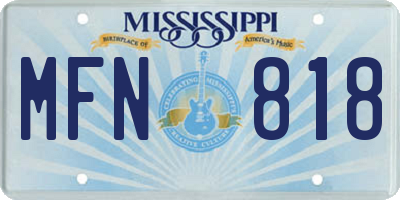 MS license plate MFN818