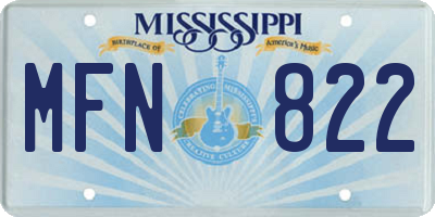 MS license plate MFN822