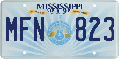 MS license plate MFN823